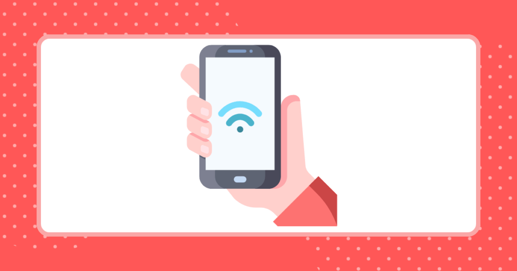 スマホに移る電波のイメージイラスト