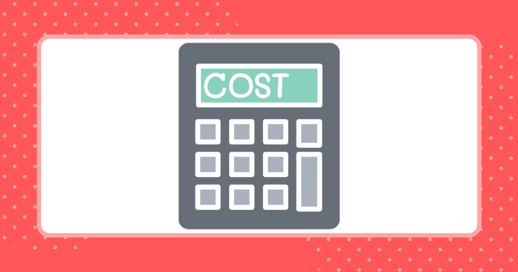 電卓にCOSTの文字が書かれているイメージイラスト