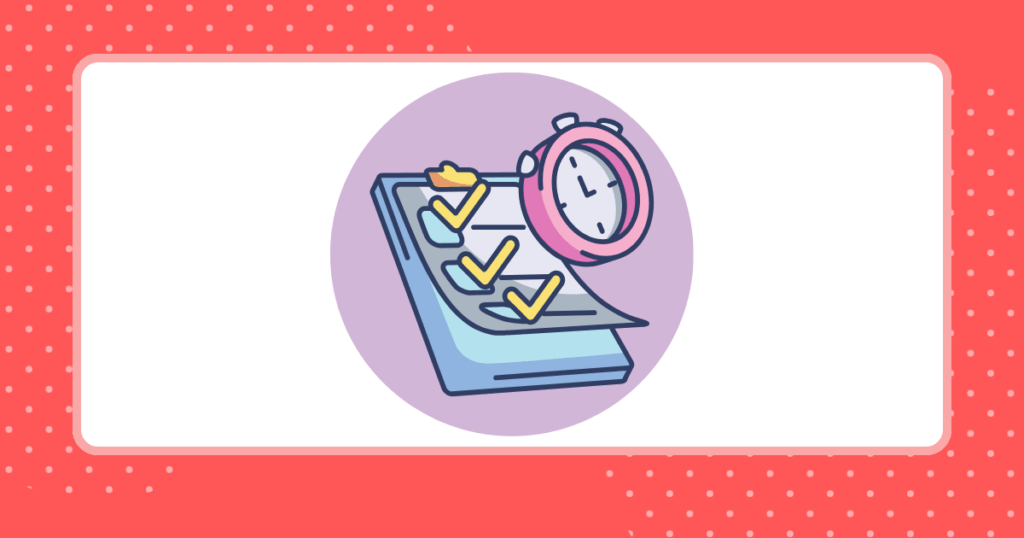 チェックリストと時計のイメージイラスト