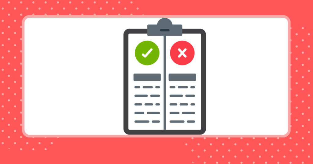 メリットとデメリットの比較表のイメージイラスト