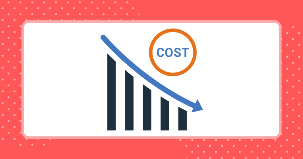 コストが下がっていくイメージイラスト