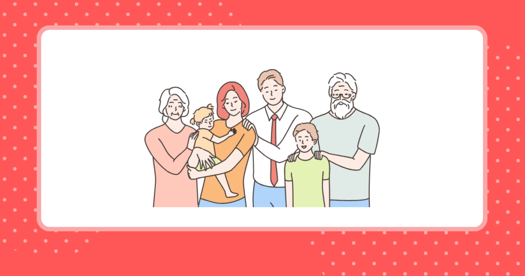 ドコモ光セット割の対象となる家族のイメージイラスト