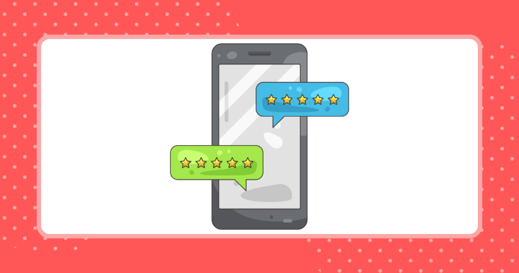 SNSの評判や口コミをスマホで確認するイメージイラスト