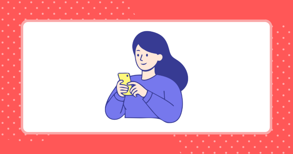 スマホで手続きしている女性のイメージイラスト