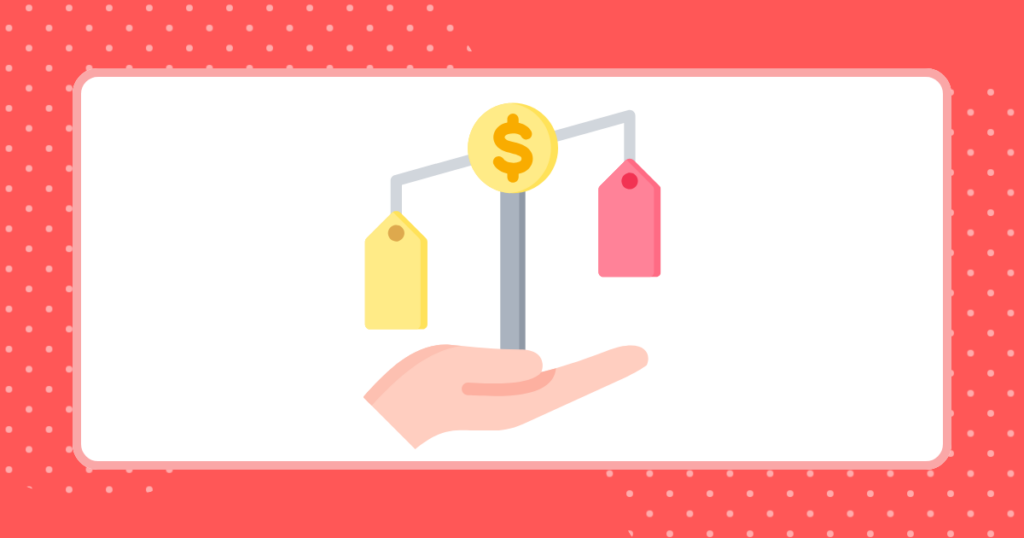 料金を比較しているイメージイラスト