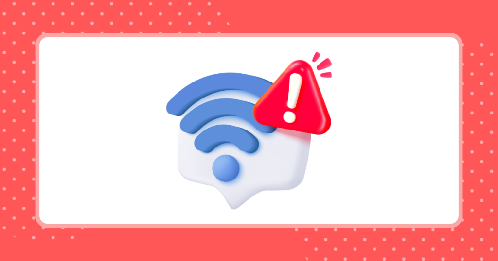 通信のイラストにビックリマークが表示されている画像